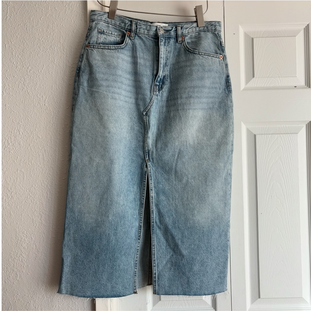 MNG Mango Denim Jean Midi Skirt